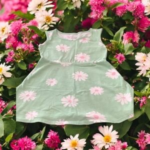 Wonder Nation green flowered dress size 4T sleeveless good for play not …